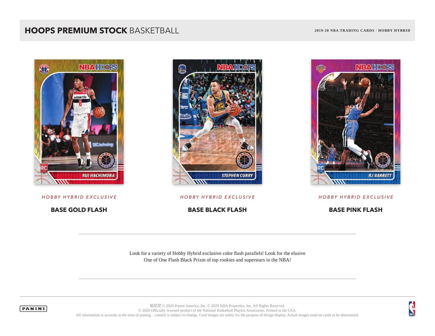 2019-20 Panini NBA Hoops Premium Stock Basketball Hobby Hybrid 20 Box Case