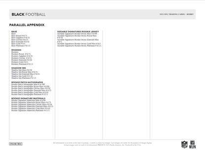 2023 Panini Black Football Hobby 12 Box Case